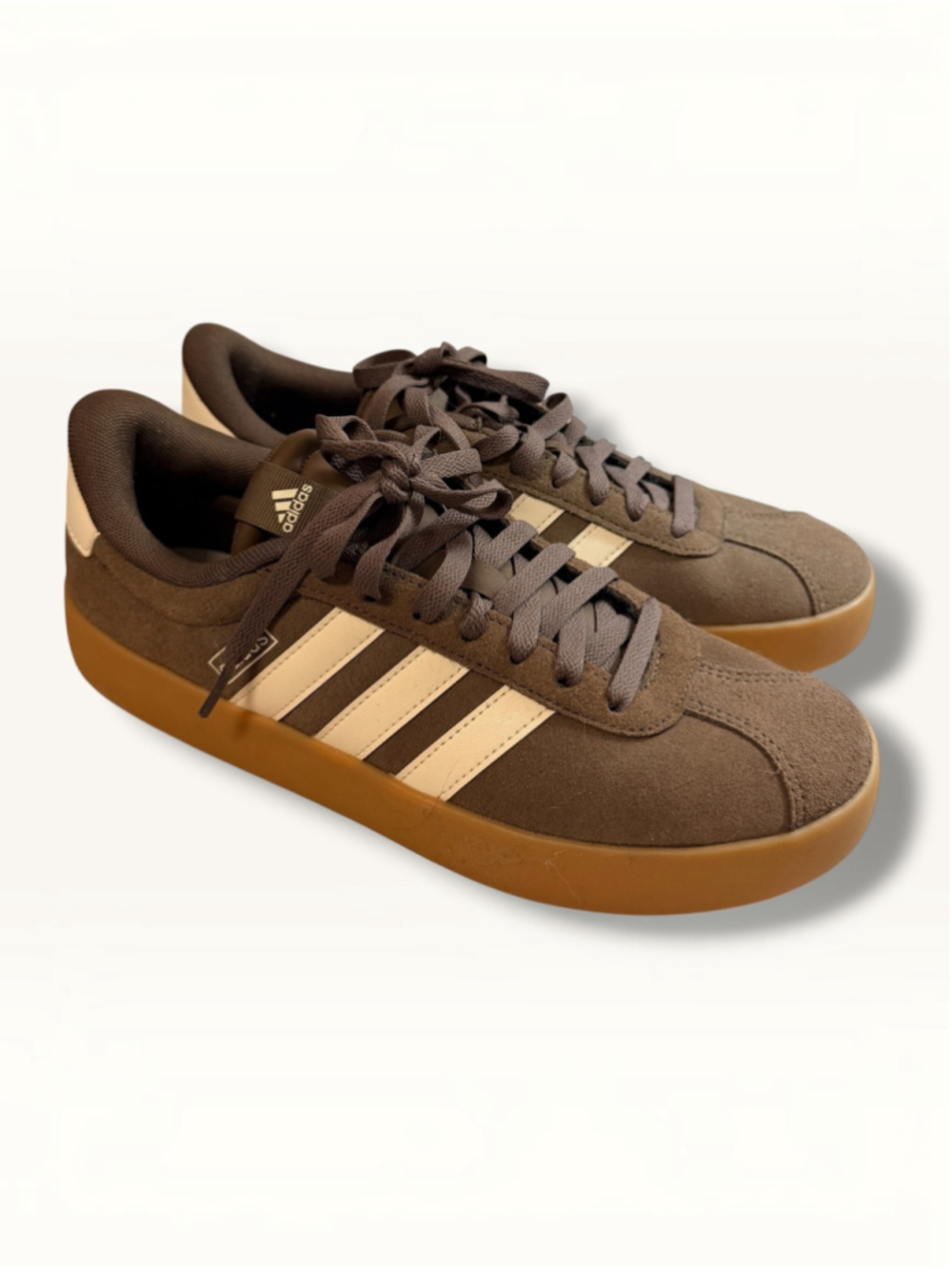 Adidas VL Court 3.0 Womens Size 9 Brown Suede Gum Sole Sneakers JI1247 New